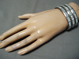 Native American Fabulous Vintage Zuni Pearl Channel Sterling Silver Bracelet-Nativo Arts