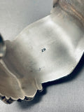 One Of The Most Unique Vintage Native American Navajo Turquoise Sterling Silver Bracelet-Nativo Arts