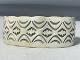 Important Vintage Native American Navajo Sterling Silver Bracelet Signed Nora Bill-Nativo Arts