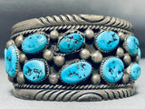 Tommy Moore Vintage Native American Navajo Sleeping Beauty Turquoise Sterling Silver Bracelet-Nativo Arts