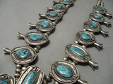 One Of The Best Vintage Native American Navajo Turquoise Sterling Silver Squash Blossom Necklace-Nativo Arts