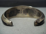 Extreme Detail Outer Space Vintage Native American Navajo Turquoise Sterling Silver Bracelet-Nativo Arts