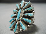 Incredible Vintage Native American Navajo Tears Of Joy Turquoise Sterling Silver Ring-Nativo Arts