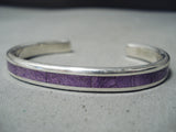 Fantastic Zuni Purple Agate Sterling Silver Bracelet Native American-Nativo Arts