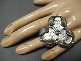 Superb San Felipe Sterling Silver Dime Ring-Nativo Arts