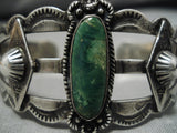 Vintage Native American Navajo Bracelet Early 1900's Sterling Silver Cerrillos Turquoise-Nativo Arts