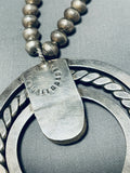 Early Vintage Native American Navajo Turquoise Coin Or Sterling Silver Necklace-Nativo Arts