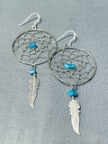 Intricate Vintage Native American Navajo Dreamcatcher Sterling Silver Earrings-Nativo Arts