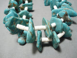 Chunky Huge Vintage Santo Domingo Native American Navajo Turquoise Sterling Silver Necklace-Nativo Arts