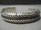 Sunbursting Vintage Native American Navajo Sterling Silver Bracelet Old-Nativo Arts