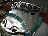 Very Important Vintage Native American Zuni Helen Lincoln Zunie Turquoise Sterling Silver Buckle-Nativo Arts