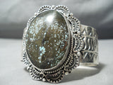 Colossal Navajo Native American Spiderweb Turquoise Sterling Silver Bracelet-Nativo Arts