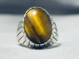 Fantastic Native American Navajo Tigers Eye Sterling Silver Ring-Nativo Arts