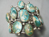 One Biggest Best Vintage Native American Navajo Royston Turquoise Sterling Silver Bracelet Old-Nativo Arts