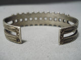 Rare Early Vintage Zuni Native American Navajo Green Turquoise Snake Sterling Silver Bracelet-Nativo Arts