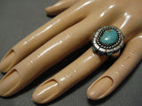Stunning Vintage Navajo Turquoise Lapis Sterling Silver Native American Ring-Nativo Arts