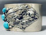 Important Blue Thunder Turquoise Vintage Native American Navajo Sterling Silver Bracelet-Nativo Arts