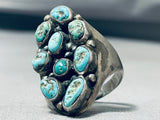 One Of The Best Chunky Vintage Native American Navajo Turquoise Cluster Sterling Silver Ring-Nativo Arts