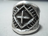 Exceptional Navajo Sterling Silver Cross Ring Native American-Nativo Arts