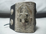 Detailed Toad Vintage Native American Navajo Sterling Silver Ketoh Bracelet-Nativo Arts