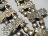 Intricate!! Vintage Native American Navajo Kachina Sterling Silver Squash Blossom Necklace Old-Nativo Arts