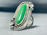 Elta Endito Rare Vintager Native American Navajo Gaspeite Sterling Silver Ring-Nativo Arts
