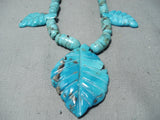 Native American Important Vintage Santo Domingo Old Morenci Fetish Sterling Silver Necklace-Nativo Arts