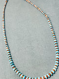 Sweet Native American Navajo Turquoise & Coral Sterling Silver Necklace-Nativo Arts