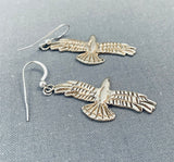 Noteworth Ange Miller Native American Navajo Sterling Silver Eagle Earrings-Nativo Arts