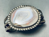 One Of The Best Vintage Native American Navajo Pink Shell Sterling Silver Bracelet-Nativo Arts