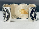 128 Gram Into The Deep Stamp Vintage Native American Navajo Sterling Silver Bracelet-Nativo Arts