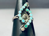 Important Vintage Native American Zuni Turquoise Dishta Sterling Silver Ring-Nativo Arts