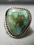 Importanrt Vintage Native American Navajo Carico Lake Turquoise Sterling Silver Ring-Nativo Arts