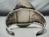Monstrous Museum Vintage Native American Navajo Basalt Turquoise Sterling Silver Bracleet-Nativo Arts