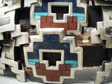 Native American Important Best Vintage Cochiti Turquoise Inlay Sterling Silver Heavy Concho Belt-Nativo Arts