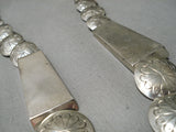 One Of The Best Hand Tooled Flat Bead Sterling Silver Native American Navajo Vintage Necklace-Nativo Arts