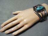 Heavy 100 Gram Vintage Native American Navajo Bisbee Turquoise Sterling Silver Bracelet-Nativo Arts