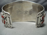Magnificent Navajo Coral Sterling Silver Bracelet Native American-Nativo Arts