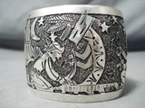 Gigantic Navajo Sterling Silver Storyteller Bracelet Native American-Nativo Arts
