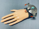 One Of Most Unique Vintage Native American Navajo Turquoise Sterling Silver Bracelet Ever Made-Nativo Arts