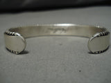 Detailed Johnny Nez Vintage Navajo Sterling Silver Native American Bracelet-Nativo Arts