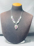 Important Vintage Native American Navajo Charoite Sterling Silver Necklace-Nativo Arts