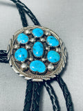 Superb Vintage Native American Navajo 7 Kingman Turquoise Sterling Silver Bolo-Nativo Arts