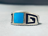 Marvelous Vintage Native American Hopi Sleeping Beauty Turquoise Sterling Silver Ring-Nativo Arts