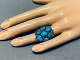 Colossal Vintage Native American Navajo Rare Sterling Silver Ring-Nativo Arts