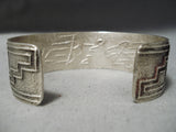 Interesting Vintage Santo Domingo Sterling Silver Bracelet Native American Old-Nativo Arts