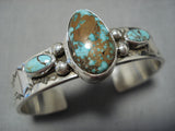 Native American Magnificent Vintage Santo Domingo Royston Turquoise Sterling Silver Bracelet-Nativo Arts