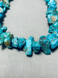 180 Gram Vintage Native American Navajo Chunky Nugget Turquoise Sterling Silver Necklace-Nativo Arts