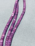 Native American Tubule Ends Sugilite Sterling Silver Heishi Necklace-Nativo Arts
