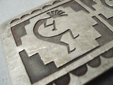 Exceptional Vintage Native American Hopi Sterling Silver Kokopellis Buckle Old-Nativo Arts